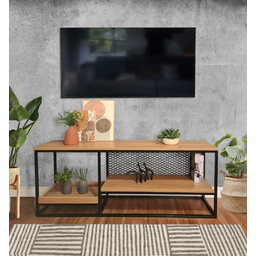 Aparador Rack Sala Mdf Tv Ferro 150cm Estilo Industrial - 1