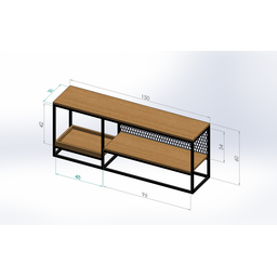 Aparador Rack Sala Mdf Tv Ferro 150cm Estilo Industrial - 2