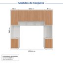 Ver imagem 3 de Guarda-Roupa Modulado 7 Portas 4 Peças Hera CabeCasa MadeiraOriginals Branco/Algodão/Louro/Cinza