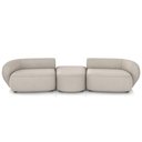 Ver imagem 3 de Sofá 3 Lugares para Sala Living Orgânico com Puff 302cm Luft P08 Veludo Bege - Lyam Decor