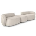 Ver imagem 1 de Sofá 3 Lugares para Sala Living Orgânico com Puff 302cm Luft P08 Veludo Bege - Lyam Decor