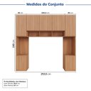 Ver imagem 3 de Guarda-Roupa Modulado 7 Portas 4 Peças Hera CabeCasa MadeiraOriginals Marrom/Louro/Cinza