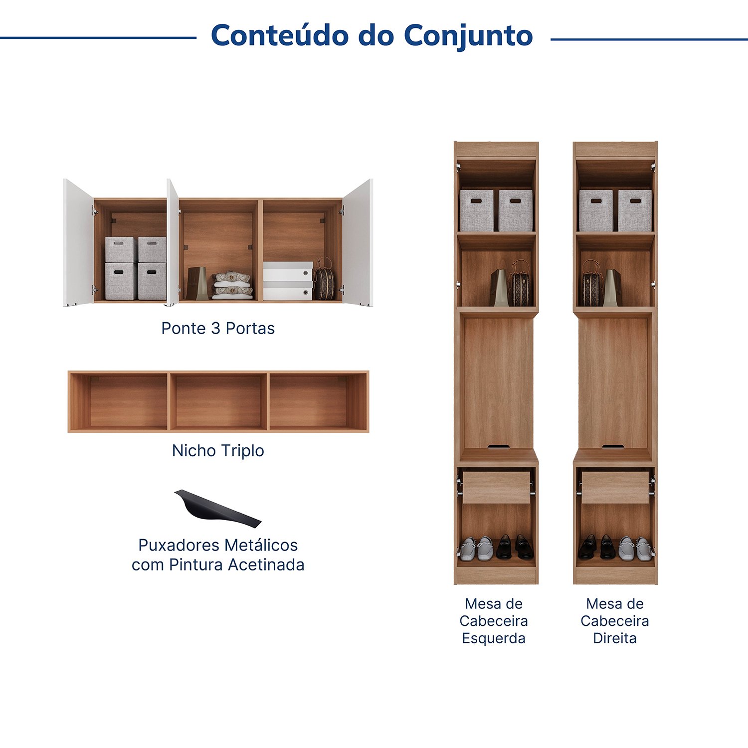 Guarda-roupa Modulado 7 Portas 4 Peças Hera Cabecasa Madeiramadeira - 4