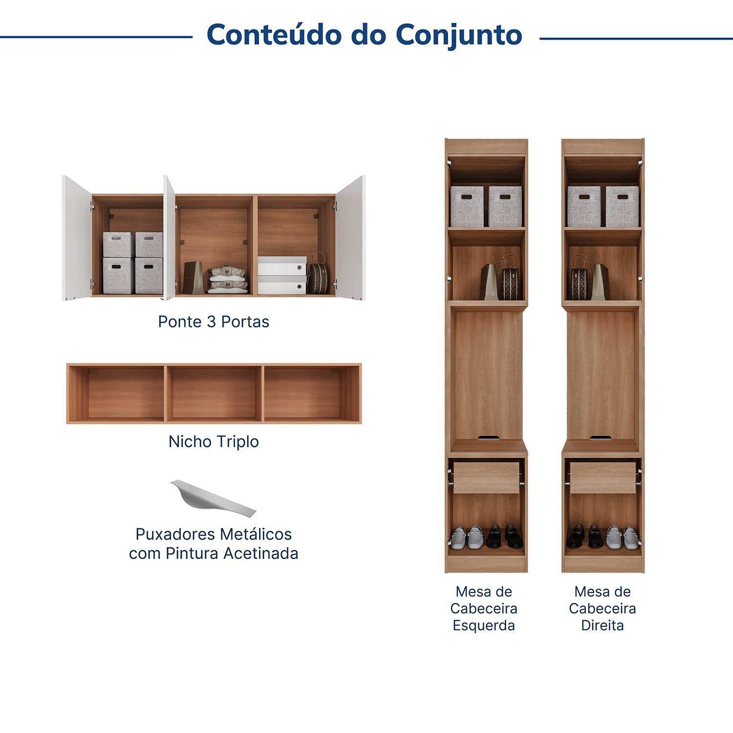 Guarda-roupa Modulado 7 Portas 4 Peças Hera Cabecasa Madeiramadeira - 4