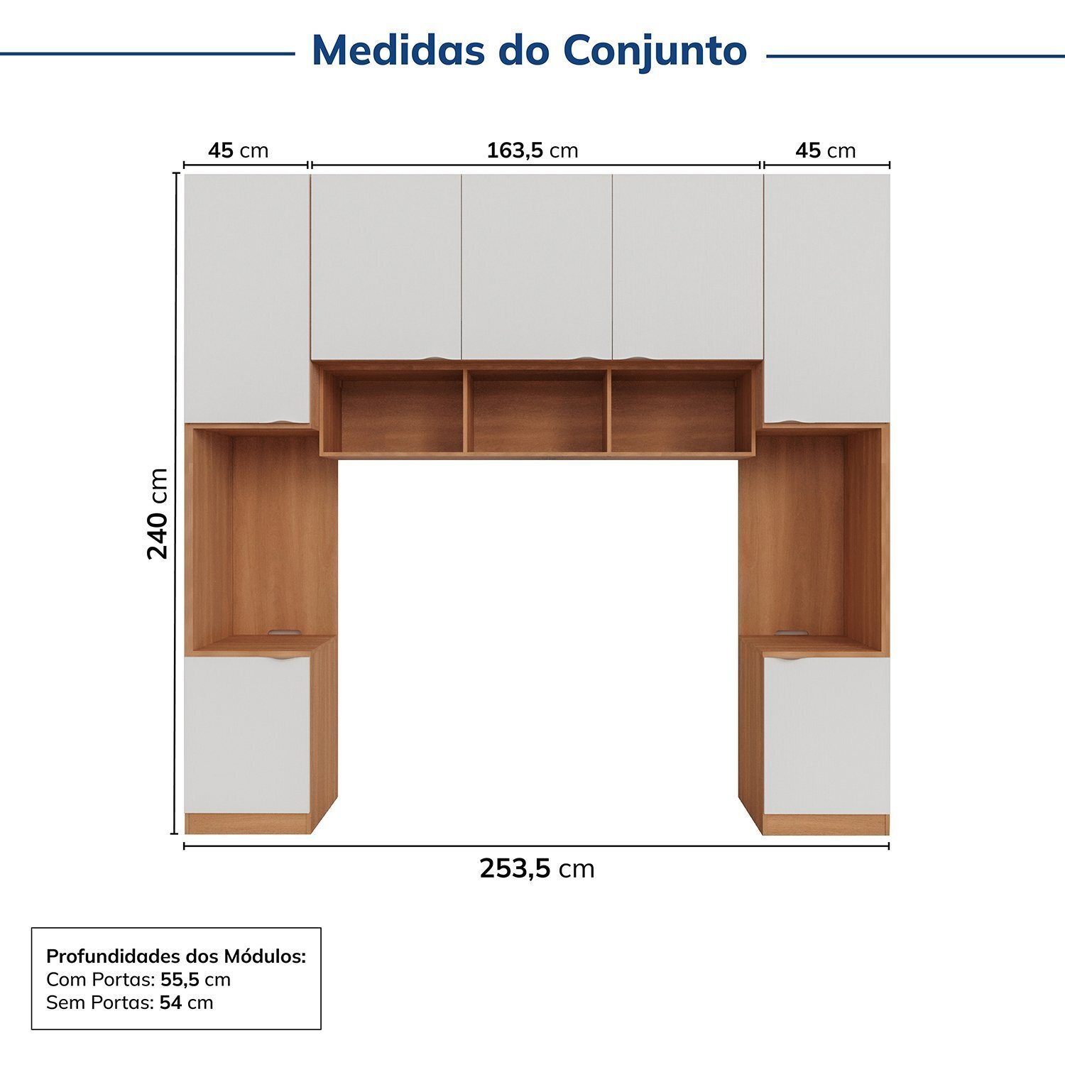 Guarda-roupa Modulado 7 Portas 4 Peças Hera Cabecasa Madeiramadeira - 3