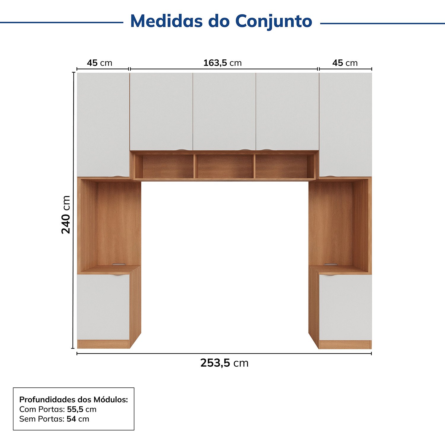 Guarda-roupa Modulado 7 Portas 4 Peças Hera Cabecasa Madeiramadeira - 3