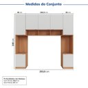 Ver imagem 3 de Guarda-Roupa Modulado 7 Portas 4 Peças Hera CabeCasa MadeiraOriginals Marrom/Louro/Algodão/Cinza