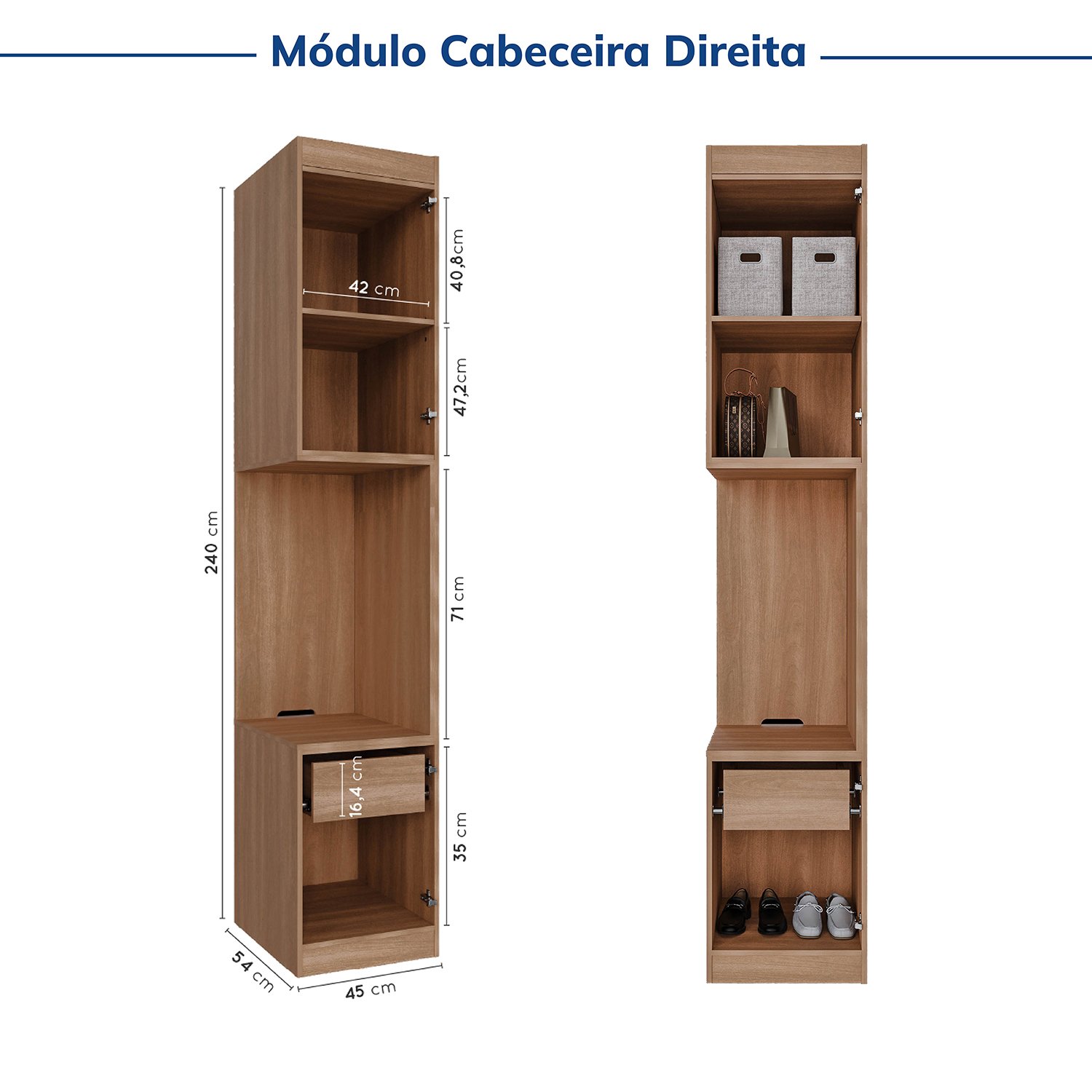 Guarda-roupa Modulado 7 Portas 4 Peças Hera Cabecasa Madeiramadeira - 10