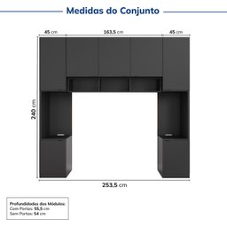 Guarda-roupa Modulado 7 Portas 4 Peças Hera CabeCasa MadeiraMadeira - 3