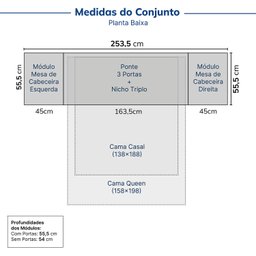 Guarda-roupa Modulado 7 Portas 4 Peças Hera CabeCasa MadeiraMadeira - 2