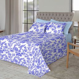 Jogo de Cama Queen Size Algodão 4 Peças 150 Fios Estampado - 4