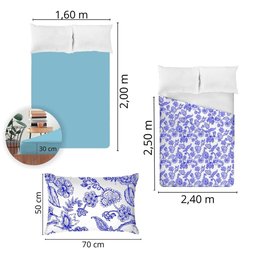 Jogo de Cama Queen Size Algodão 4 Peças 150 Fios Estampado - 5