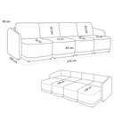 Ver imagem 5 de Sofá Cama para Sala de Estar 4 Lugares 316cm Montserrat K01 Linho Cinza - Lyam Decor