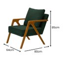 Ver imagem 2 de Poltrona Mona Pés de Madeira Linho Sala Escritorio Decoração:verde