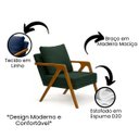 Ver imagem 6 de Poltrona Mona Pés de Madeira Linho Sala Escritorio Decoração:verde