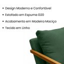 Ver imagem 3 de Poltrona Mona Pés de Madeira Linho Sala Escritorio Decoração:verde