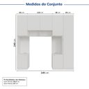 Ver imagem 3 de Guarda-Roupa Modulado 7 Portas 5 Peças Hera CabeCasa MadeiraOriginals Branco/Algodão/Cinza