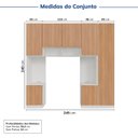 Ver imagem 3 de Guarda-Roupa Modulado 7 Portas 5 Peças Hera CabeCasa MadeiraOriginals Branco/Algodão/Louro/Cinza