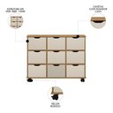 Ver imagem 3 de Nicho Organizador 9 Gavetas com Rodízios Freijó-off White - Qmovi