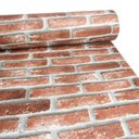 Ver imagem 2 de Vinil Adesivo de Piso e Parede Tijolinho Vermelho 3d Lavável Autocolante Texturizado Realista