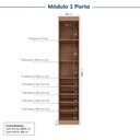 Ver mais imagens de Guarda-Roupa Modulado 7 Portas 5 Peças Hera CabeCasa MadeiraOriginals Marrom/Louro/Cinza