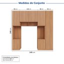 Ver imagem 3 de Guarda-Roupa Modulado 7 Portas 5 Peças Hera CabeCasa MadeiraOriginals Marrom/Louro/Cinza