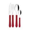 Ver imagem 1 de Faqueiro Tramontina Leme Lâminas Inox Cabos Vermelho 12 Peça