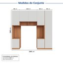 Ver imagem 3 de Guarda-Roupa Modulado 7 Portas 5 Peças Hera CabeCasa MadeiraOriginals Marrom/Louro/Algodão/Cinza