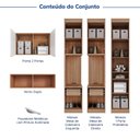 Ver imagem 4 de Guarda-Roupa Modulado 7 Portas 5 Peças Hera CabeCasa MadeiraOriginals Marrom/Louro/Algodão/Cinza