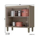 Ver imagem 2 de Balcão Cozinha 2 Portas Henn 80Cm Duna cristal