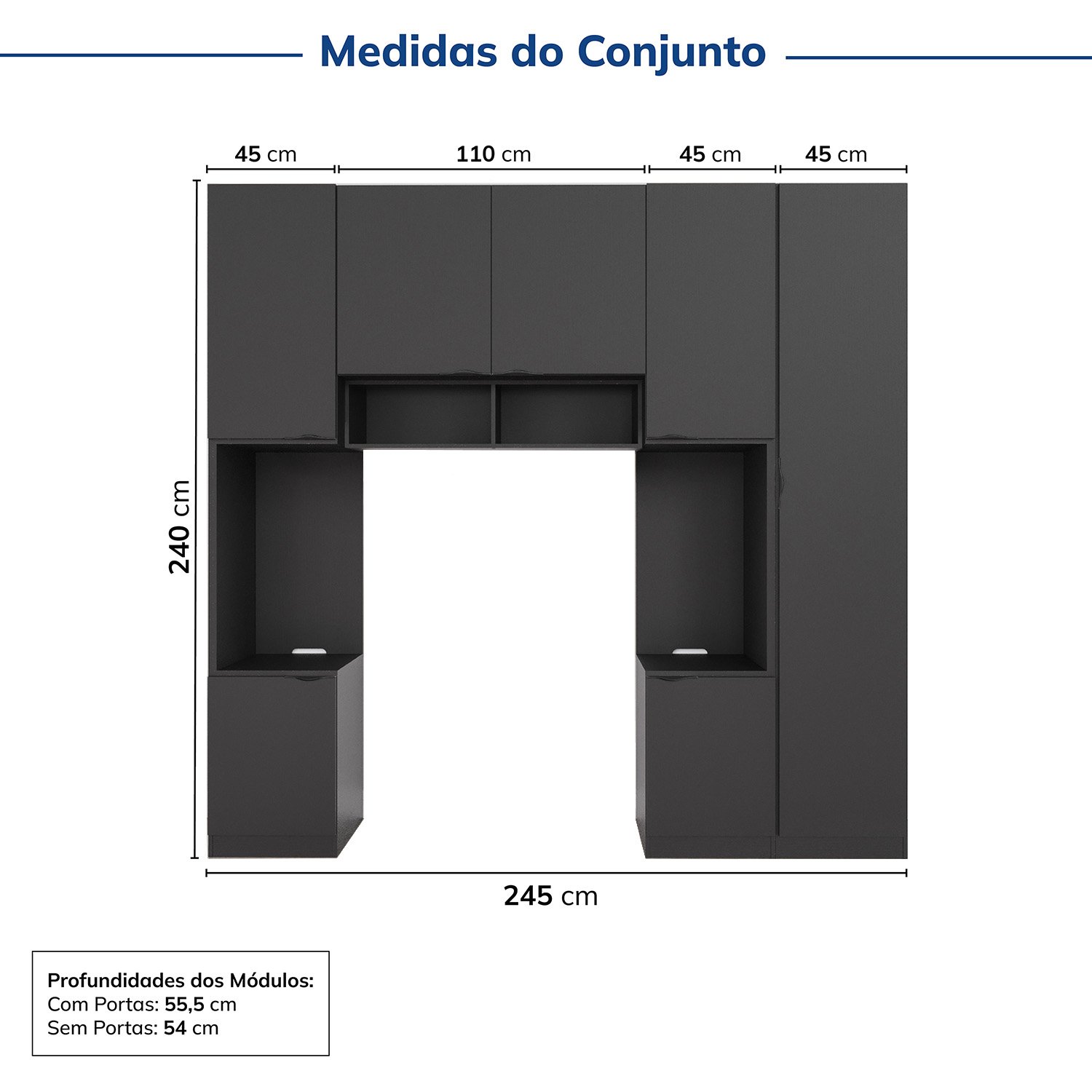 Guarda-roupa Modulado 7 Portas 5 Peças Hera Cabecasa Madeiramadeira - 3