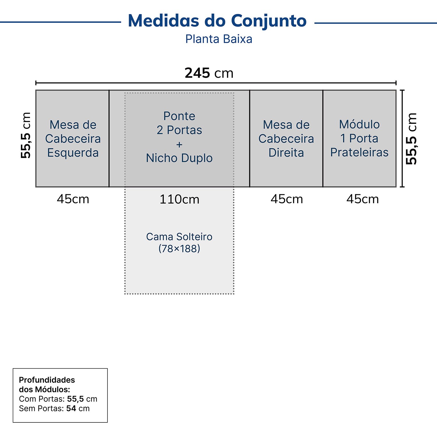 Guarda-roupa Modulado 7 Portas 5 Peças Hera Cabecasa Madeiramadeira - 2