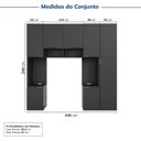 Ver imagem 3 de Guarda-Roupa Planejado 7 Portas 5 Peças Hera CabeCasa MadeiraOriginals Preto/Cinza