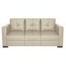 Sofa 3 Lugares Montenegro Sintético Bege com Linha Marrom - 7