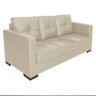 Sofa 3 Lugares Montenegro Sintético Bege com Linha Marrom - 3
