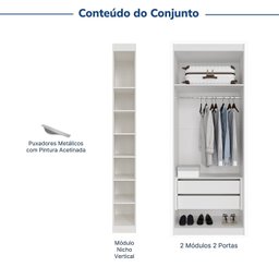 Guarda-roupa Modulado 4 Portas 3 Peças Hera CabeCasa MadeiraMadeira - 4