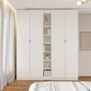 Ver imagem 1 de Guarda-Roupa Planejado 4 Portas 3 Peças Hera CabeCasa MadeiraOriginals Branco/Algodão/Cinza