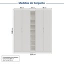 Ver imagem 3 de Guarda-Roupa Planejado 4 Portas 3 Peças Hera CabeCasa MadeiraOriginals Branco/Algodão/Cinza