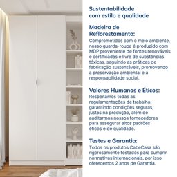 Guarda-roupa Modulado 4 Portas 3 Peças Hera CabeCasa MadeiraMadeira - 14