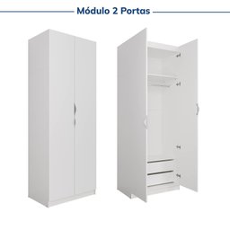 Guarda-roupa Modulado 4 Portas 3 Peças Hera CabeCasa MadeiraMadeira - 11