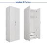Guarda-roupa Modulado 4 Portas 3 Peças Hera CabeCasa MadeiraOriginals - 11