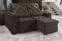 Ver imagem 1 de Sofá Retrátil e Reclinável Berlim 2.30m Velusoft D33 "marrom" - Estilo Estofados