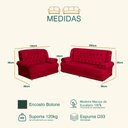 Ver imagem 3 de Conjunto de Sofá 2,00 X 1,50m 3 e 2 Lugares Suede Filadélfia Vermelho