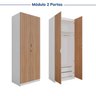 Guarda-roupa Modulado 4 Portas 3 Peças Hera CabeCasa MadeiraOriginals - 11