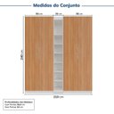 Ver imagem 3 de Guarda-Roupa Planejado 4 Portas 3 Peças Hera CabeCasa MadeiraOriginals Branco/Algodão/Louro/Cinza