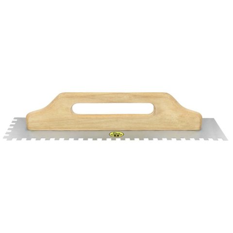 Desempenadeira Metálica de Base Lisa Tramontina para Drywall com Dentes com Cabo de Madeira