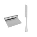 Ver imagem 1 de Espatula Raspador e Faca para Bolo Aço Inox Confeitaria 2un
