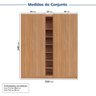 Guarda-roupa Modulado 4 Portas 3 Peças Hera CabeCasa MadeiraOriginals - 3