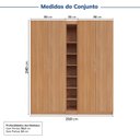 Ver imagem 3 de Guarda-Roupa Planejado 4 Portas 3 Peças Hera CabeCasa MadeiraOriginals Marrom/Louro/Cinza