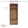 Guarda-roupa Modulado 4 Portas 3 Peças Hera CabeCasa MadeiraOriginals - 10